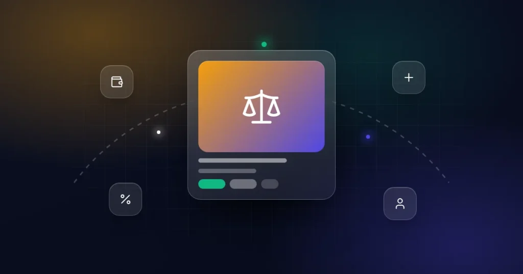 Seller discretionary earnings: a balance card with wallet, plus, percentage and owner icons on a dark background
